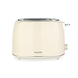 Salter Retro Creme 2-Scheiben-Toaster - 7 Bräunungsstufen, Auftauen,...