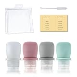 RILYSUN Silikon-Reiseflaschen-Set für Toilettenartikel(4 Set),...