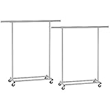 SONGMICS Schwerlast-Kleiderständer, 2er Set, Kleiderstange auf Rollen, bis...