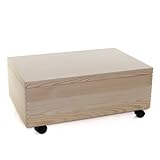 Holzfee Holzkiste groß 59 x 40 x 20/26 cm Kiste Holz Kiefer...