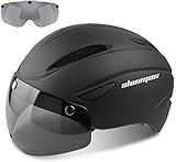 Shinmax Fahrradhelm Herren Damen Fahrradhelm mit Visier Abnehmbarer...