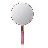 YCHMIR Handspiegel mit Griff, Friseur-Handspiegel für Salon, Rosa, 17,5 x...