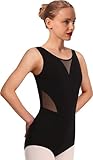 Mulnall Tanztrikot für Frauen Tank Mesh Tanzbekleidung, Panel Mesh,...