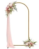 JEBUTU 2m Hochzeitsbogen Hintergrund Ständer, Metallbogen, Goldfarben,...