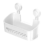 Wandmontiertes Badezimmer-Regal, abnehmbarer Duschkorb mit Saugnäpfen,...