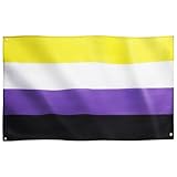 Runesol Nonbinary Flagge für nicht-binäre, 91x152cm, Non-Binary Fahne,...