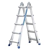 TREPPE Gelenkleiter, faltbar, teleskopisch, multifunktional, Aluminium, 4 x...