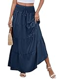 Kfnire Rock Lang Damen 2 in 1 Sommerrock Elastische Taille und Elegante...
