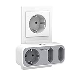 TESSAN Doppelstecker für Steckdose, 5 in 1 Mehrfachsteckdose mit 2 USB,...