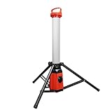 Grafner Profi LED Tower Baustrahler mit Steckdose und Stativ, 360° 3800...