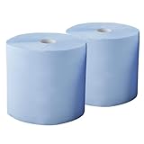 2x Putztuchrolle 2-lagig blau saugstark Putzrolle 30x20cm Werkstattrolle...