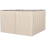 Outsunny Seitenwand 4er Set für 3x3m Pavillon Seitenteile mit Haken 302 x...