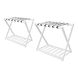 Bambus Gepäckablage 2er set, Faltbarer Kofferständer für Gästezimmer,...
