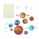 CONGARTENO 2 Blätter Fluoreszierende Planet Sterne Wandaufkleber...