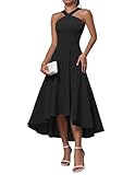 DRESSTELLS Cocktailkleid Damen Elegant Schwarz Vokuhila Kleider Neckholder...