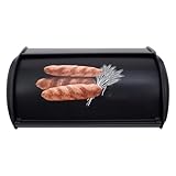 HAKIDZEL Kleiner Brotkasten aus Metall mit Bambusdeckel Platzsparende...