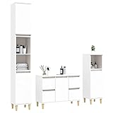 Willood 3-TLG. Badmöbel Set Badezimmerschrank Badezimmermöbel Holzfüße...