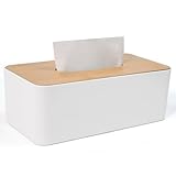 UHETLET Kosmetiktücher Box Holz Tücherbox mit Deckel aus Bambus...