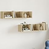 WRJENFSC 2 Stück Wandschrank Sonoma-Eiche Holzwerkstoff 75x18x16,5 cm...