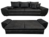 Vintage Big Sofa mit Schlaffunktion und Bettkasten, XXL Trend Couch 275 cm...