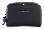 Tommy Hilfiger Herren Kulturbeutel Essential PU Washbag Kunstleder, Schwarz...
