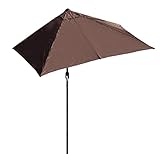 Halber Sonnenschirm Rechteckig Klein Balkonschirm 200/250CM, Wasserdicht...