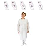 10x ARNOMED PP-Schutzkittel Weiß, Schutzkittel Einweg L- 138x110cm, Einmal...