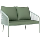 Outsunny Gartensofa mit Kissen 2-Sitzer Lounge Sofa Outdoor Balkon Sofa...