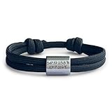 Laserbusters Segeltau Armband mit Edelstahl Charm personalisiert