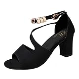 Absatzschuhe Damen Pumps Elegant Peep Toe Sandalen Spangenpump mit Absatz...