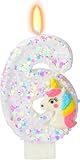 DazzJoy Einhorn Geburtstagskerzen Zahlen 6