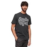 Superdry Herren Stay Lucky Graphic T-Shirt, Washed Black, M