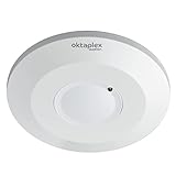 Oktaplex Ida Decken-Bewegungsmelder flach 360° Hochfrequenz-Sensor 2-16m...