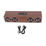 Mtlavishness w8c Masser Holzstreifen Bluetooth -Lautsprecher mit LED -Uhr...