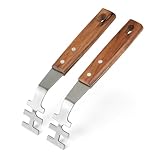 onlyfire Grillrostheber Edelstahl mit Holzgriff, Grillzubehör für...