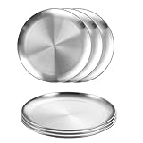 PONGH 6 Stück Edelstahl Teller, Edelstahlteller Runden Geschirr Φ 20cm...