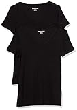 Amazon Essentials Damen Kurzärmeliges T-Shirt mit V-Ausschnitt, Schmale...