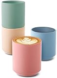 Cappuccino Tassen Groß 4er Set - Pastellfarben aus Keramik -...