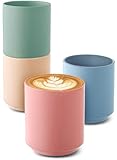 Cosumy Cappuccino Tassen Groß 4er Set - Pastellfarben aus Keramik -...