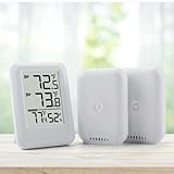 Opatiny Drahtloses Thermometer mit 2 Sendern, Innen- und Außentemperatur-...