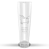 Mr. & Mrs. Panda Weizenglas Einhorn Happy, Premium Glas, 500 ml