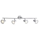 Globo Deckenleuchte schwenkbar LED Spots silber Deckenlampe GU10 4-flammig,...