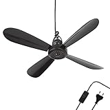 Bestlivings Mobiler Deckenventilator mit Stecker und Schalter, 220V-240V /...