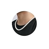 Halora Perlenkette Herren Damen Perlen Choker Kette 45cm Lang Weiße...
