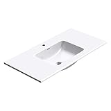 doporro Waschbecken Einbauwaschbecken mineralguss 100x48x14 cm weiß...