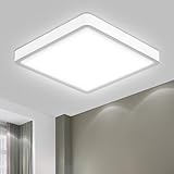 LQWELL® Deckenleuchte LED Deckenlampe, IP44 Wasserfest Badlampe Quadrat...