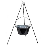 troph-e-shop Set Ungarischer Gulaschkessel Emaille 10 Liter + Dreibein 1,0...