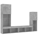 vidaXL Wohnwand 4-TLG., Schrankwand mit viel Stauraum, Anbauwand mit...