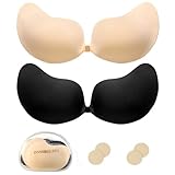 Klebe BH Push Up 2 Paar,Trägerloser Rückenfrei BHS...