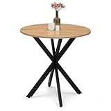 IDMarket - Esstisch, rund, Alix, 4 Personen, Spinnenfuß, Holz und Schwarz,...